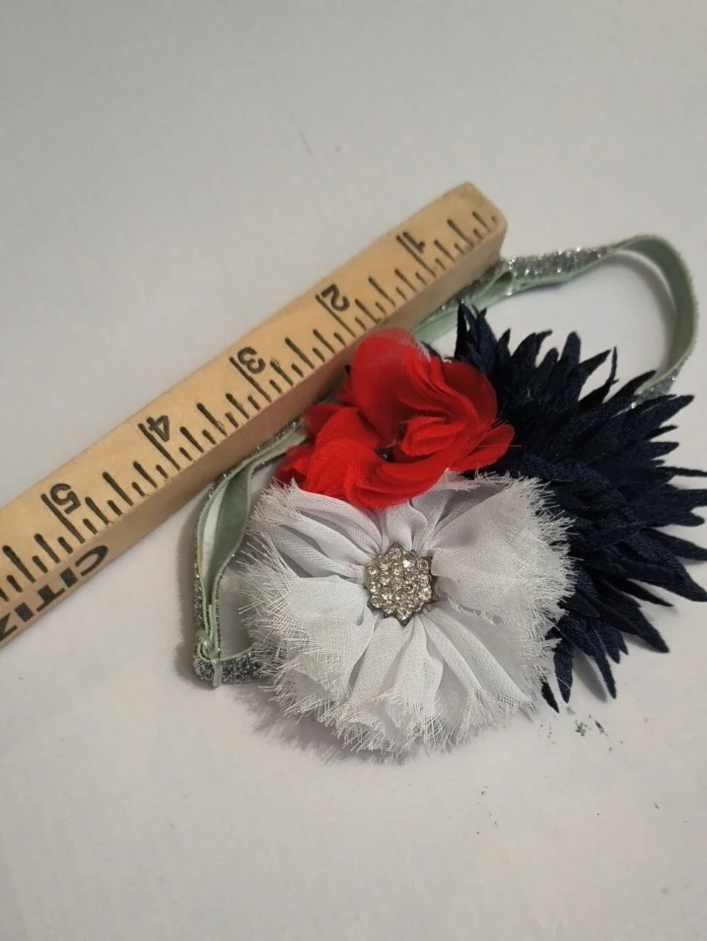 Women’s Navy, White & Red Floral Headband